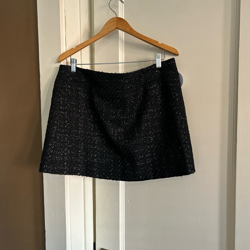 NWT Hill House Home Tatiana Black Tweed Mini Skirt Size Large - Picture 5 of 15